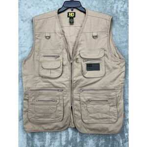 HQ Issue‎ Men's Tactical Vest Zip Up Beige XL Cotton Blend Concealed Carry